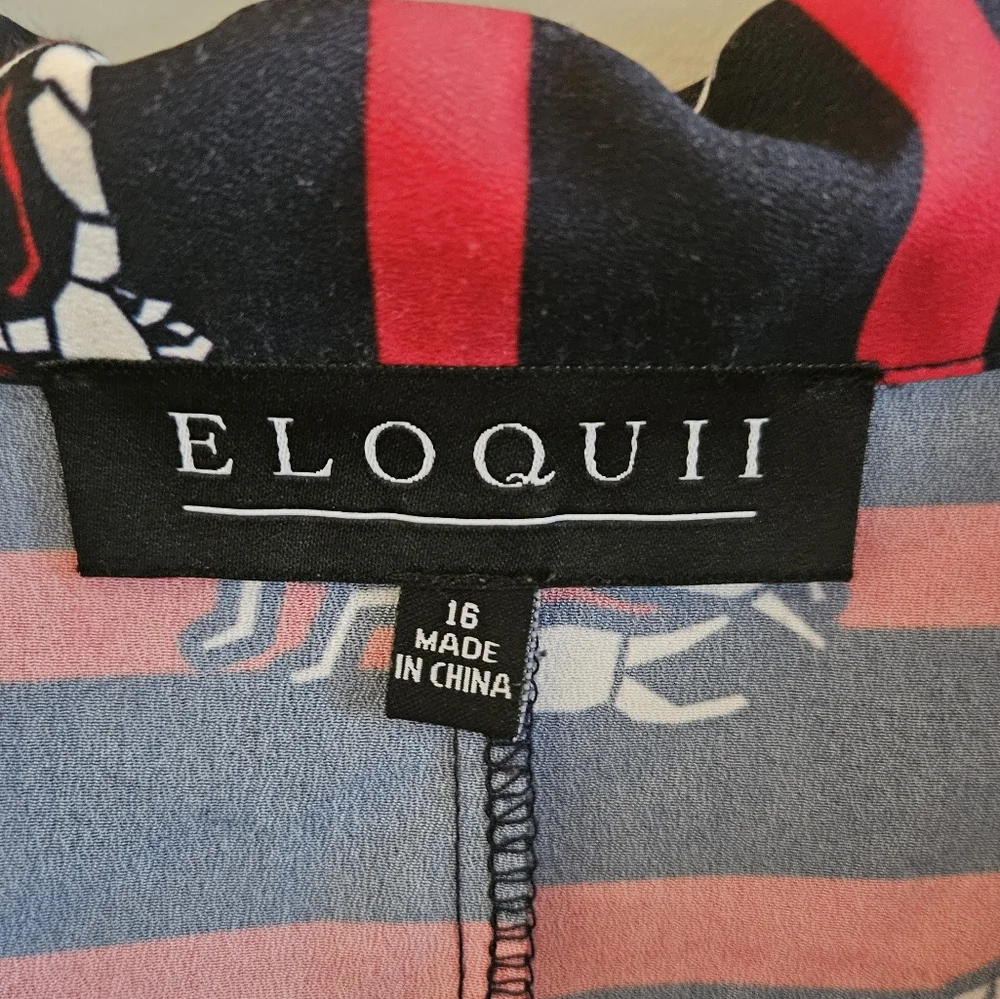 Eloquii Tie Front Scorpion Blouse - Picture 6 of 8